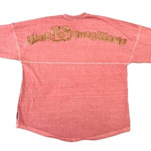 Walt Disney World Spirit Jersey Medium Briar Rose Gold Puff Print Glitter Mickey